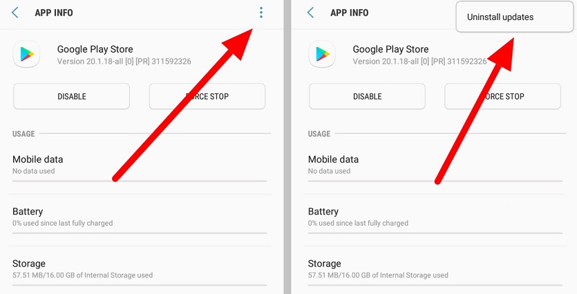 Google Playストアでキャッシュをクリアします