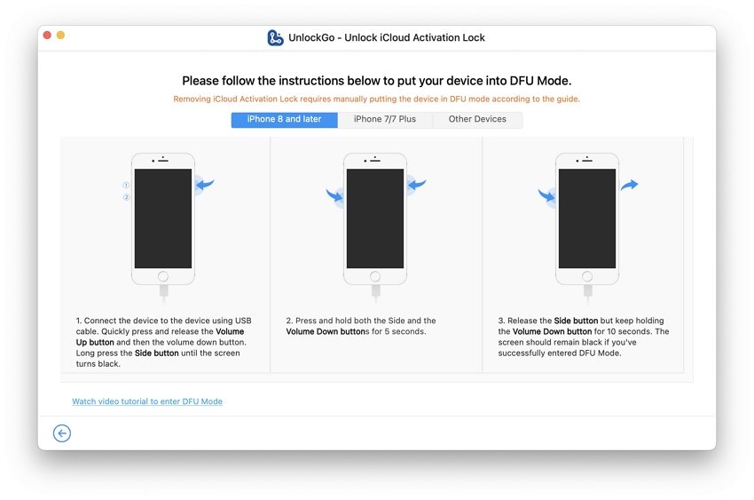 iOSデバイスをDFUモードに配置します