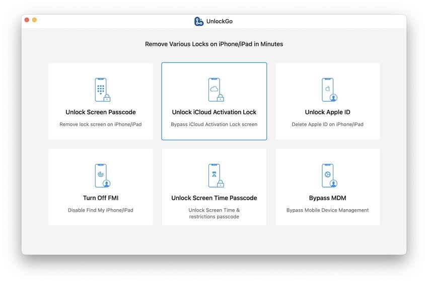 Unlockgo mac remove icloud activation lock interface.jpg