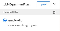 AndroidにOBBファイルをアップロードする方法