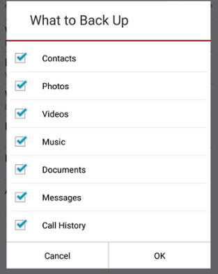 Verizon Cloudから連絡先を復元します