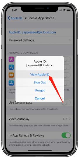 Apple IDを表示します
