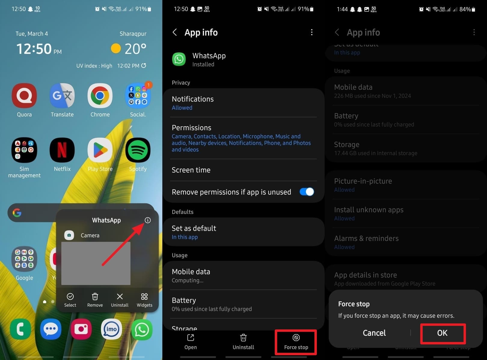 AndroidでWhatsAppを強制します