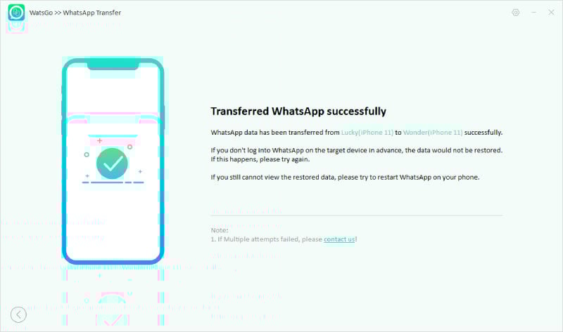 Watsgo Guide -WhatsApp転送iPhoneからiPhoneへの転送 