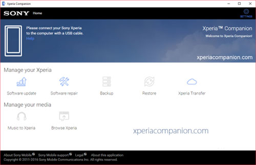 Xperia CompanionのSony Xperiaの連絡先を復元します