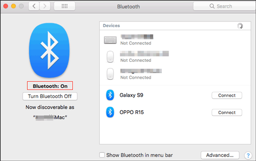 BluetoothのHonorからMacに写真を転送します